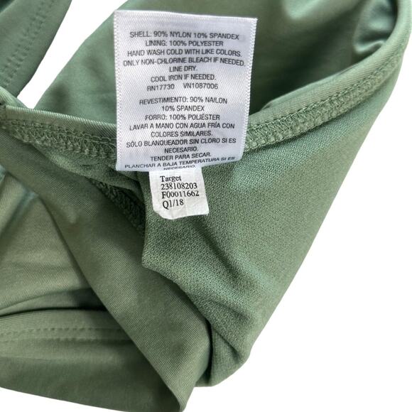 Mossimo Olive Green Bikini Top Criss Cross Swimsuit Bathing Suit Bikini Size M - Picture 10 of 10
